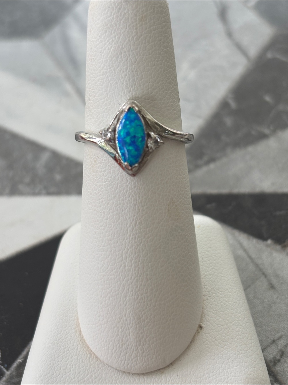Sterling Silver Opal Bypass Ring